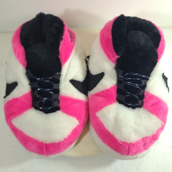 Nike Dunk Air Jordan Plush Fluffy Slippers Adults One Size White Pink Black EUC - Picture 11 of 12
